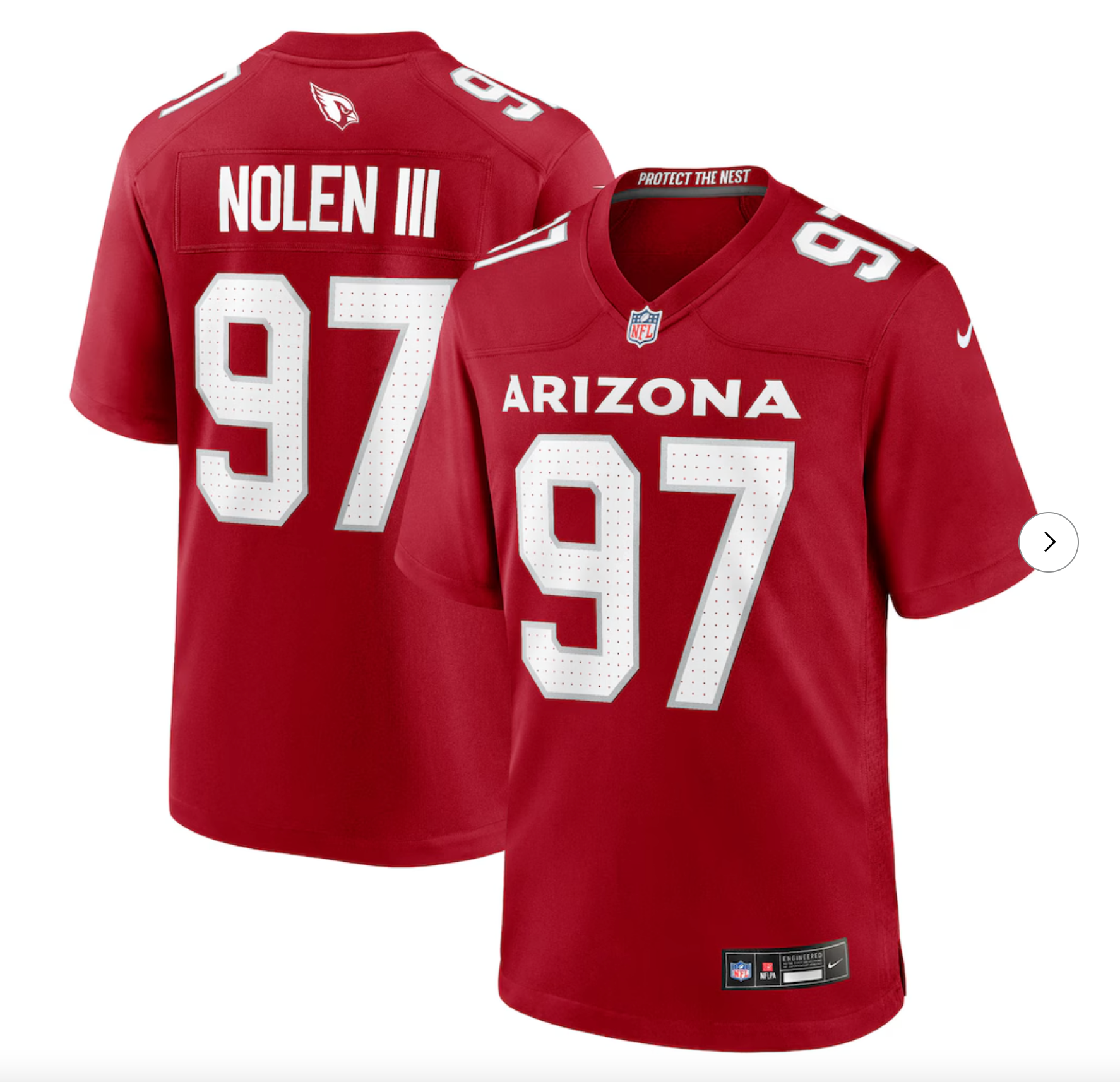Walter Nolen Arizona Cardinals Nike 2025 NFL Draft First Round Pick Game Jersey - Cardinal
