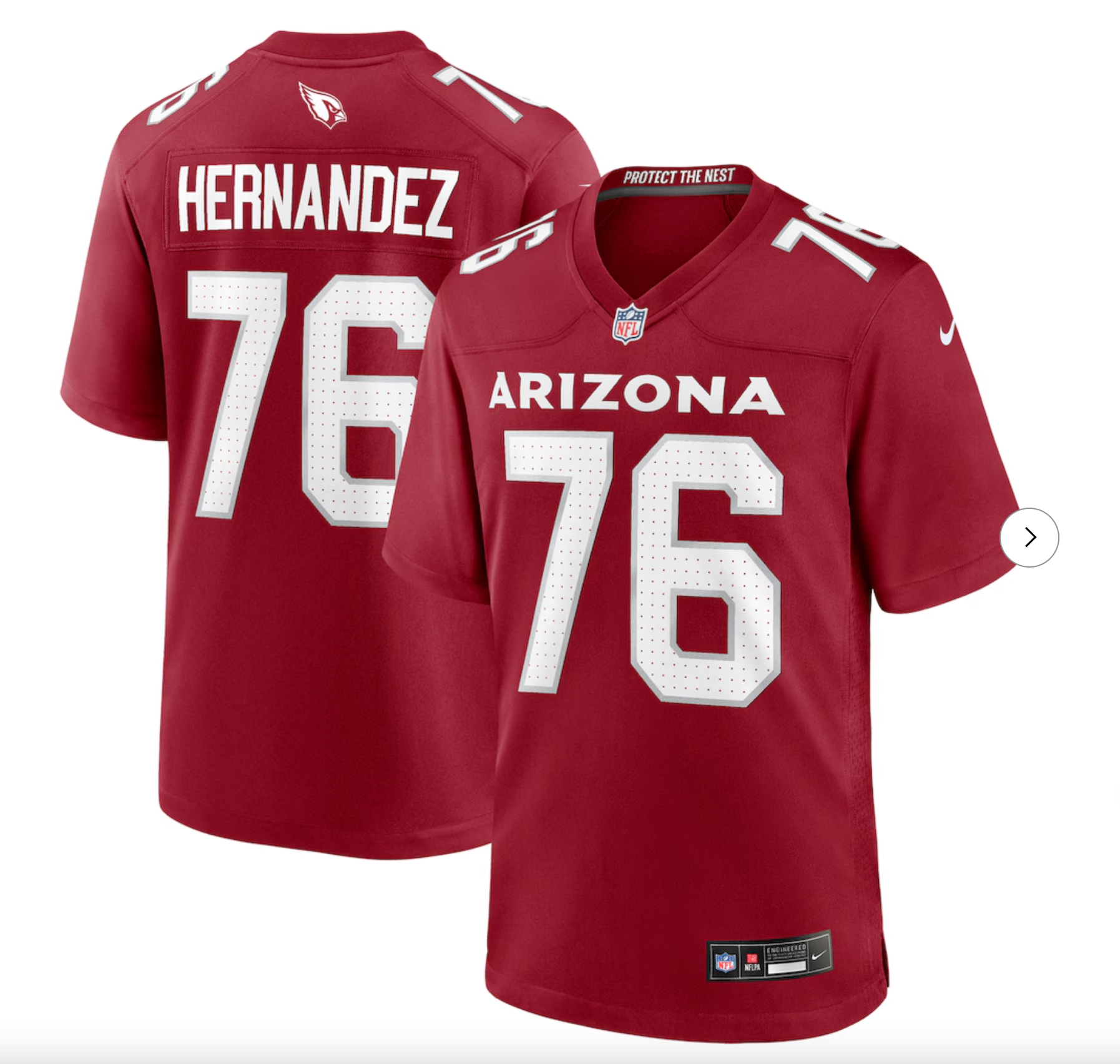 Will Hernandez Arizona Cardinals Nike Team Game Jersey - Cardinal