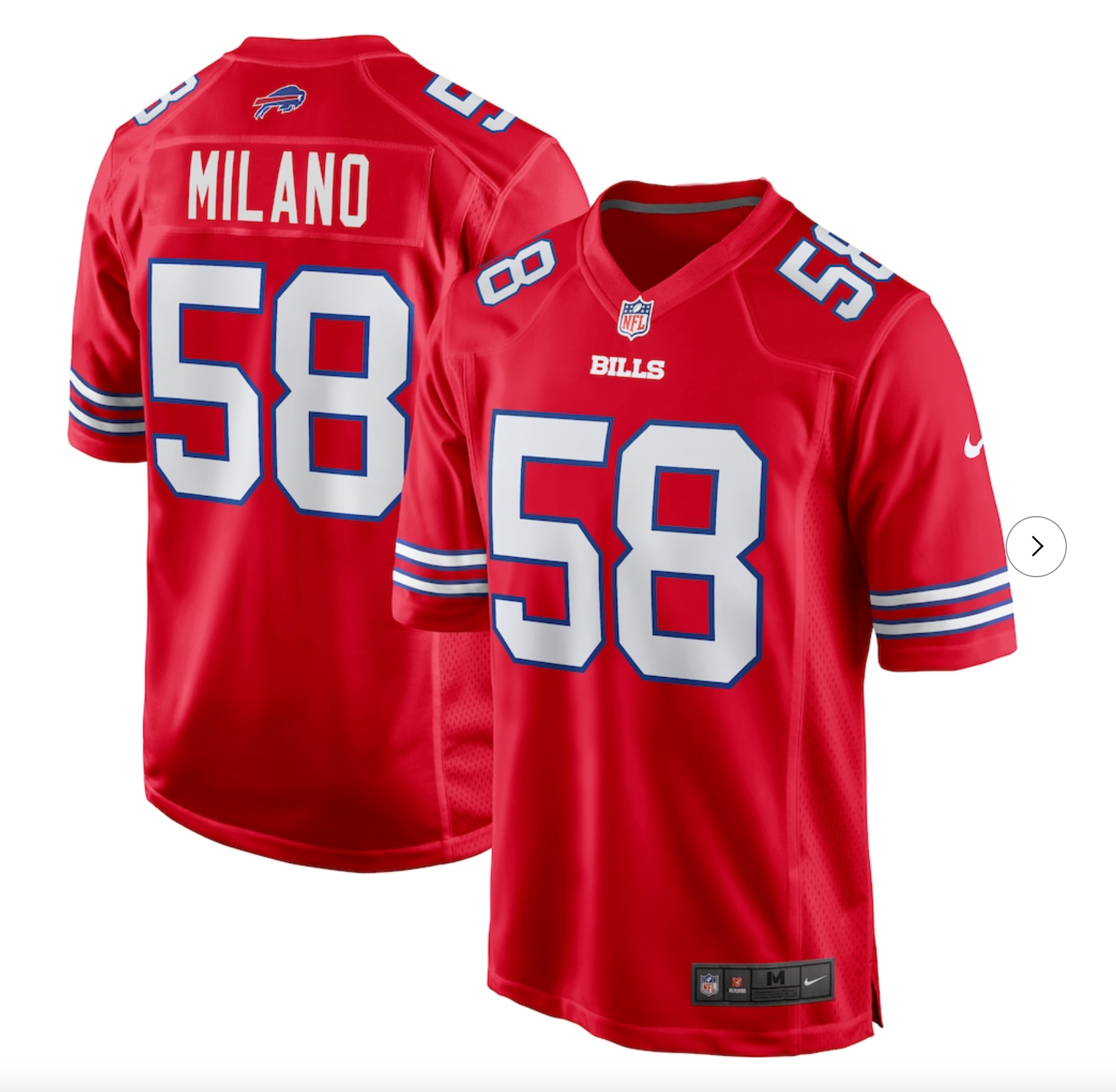 Matt Milano Buffalo Bills Nike Alternate Game Jersey - Red