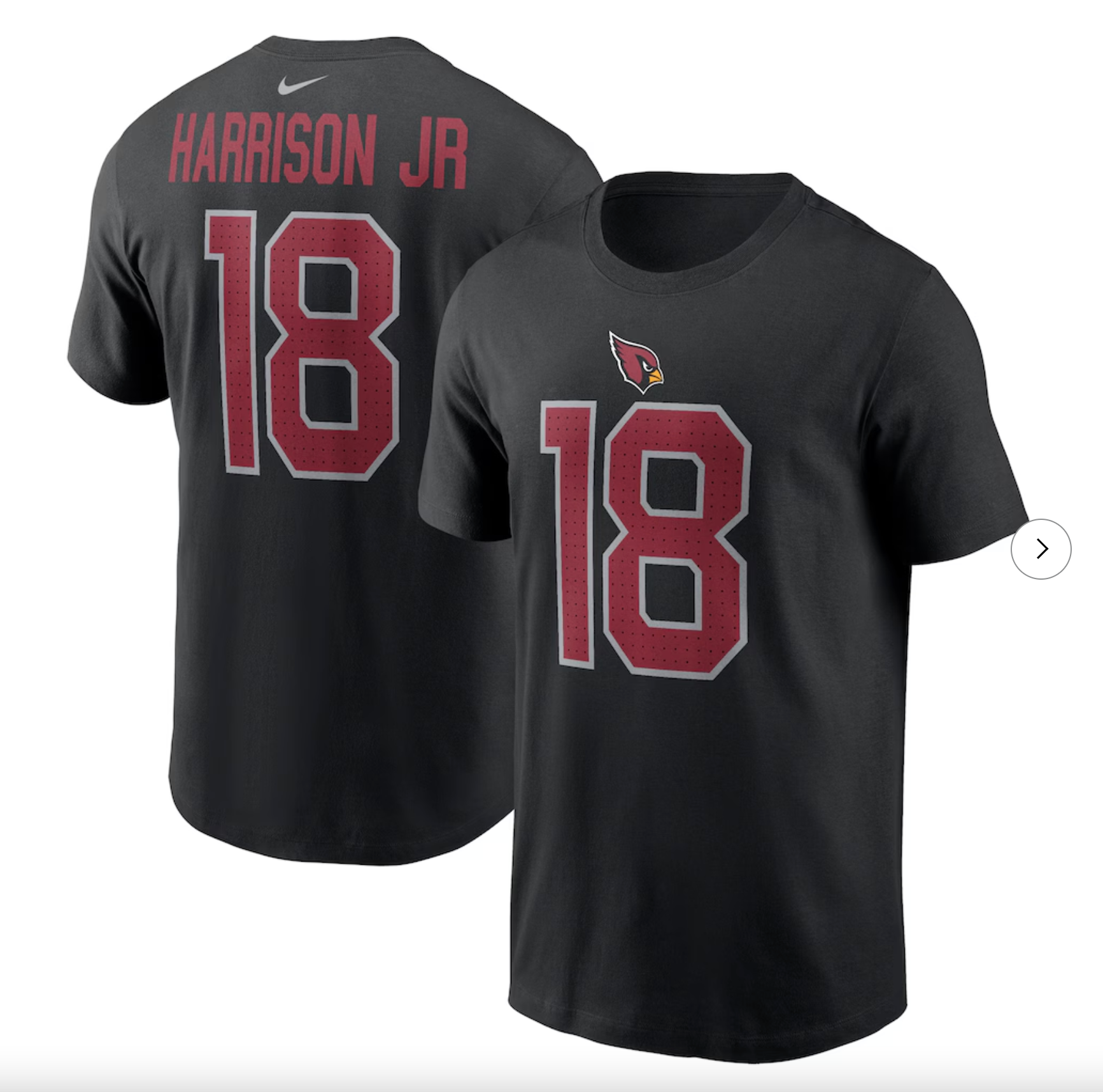 Marvin Harrison Jr. Arizona Cardinals Nike Player Name & Number T-Shirt - Black