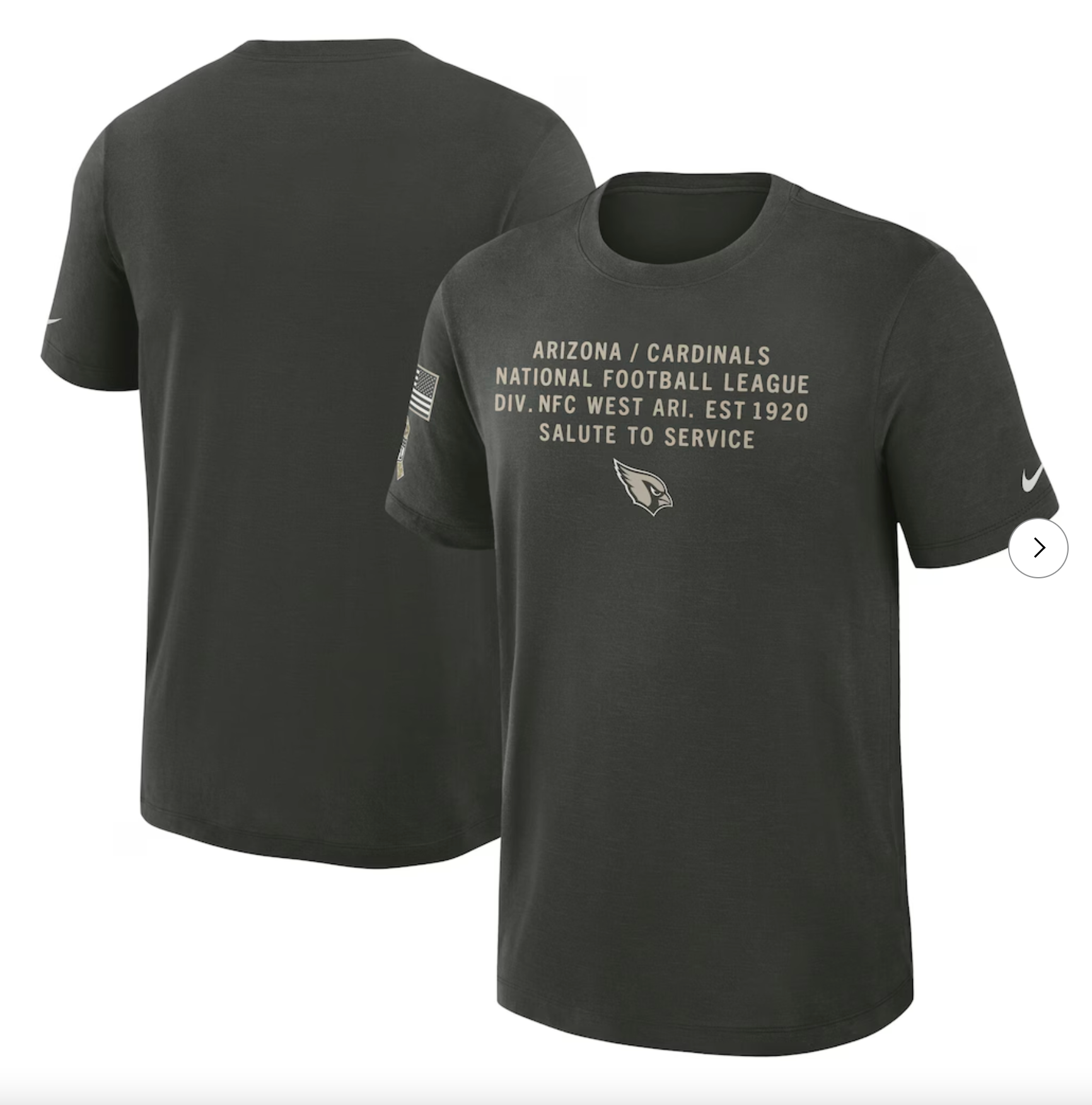 Arizona Cardinals Nike 2025 Salute to Service Sideline Slub Dri-FIT T-Shirt - Dark Green