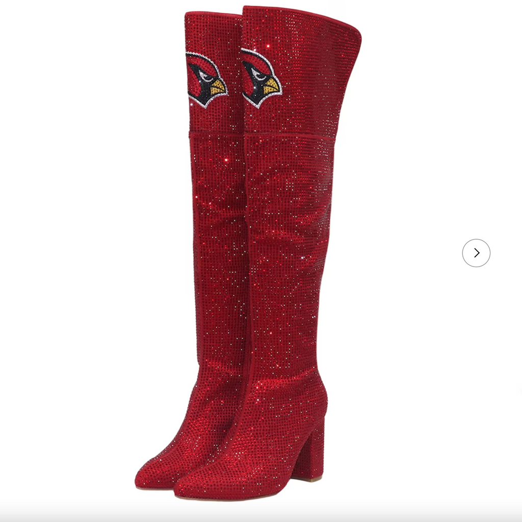 Arizona Cardinals Cuce Women's Team Color Crystal Over-The-Knee Boots - Cardinal