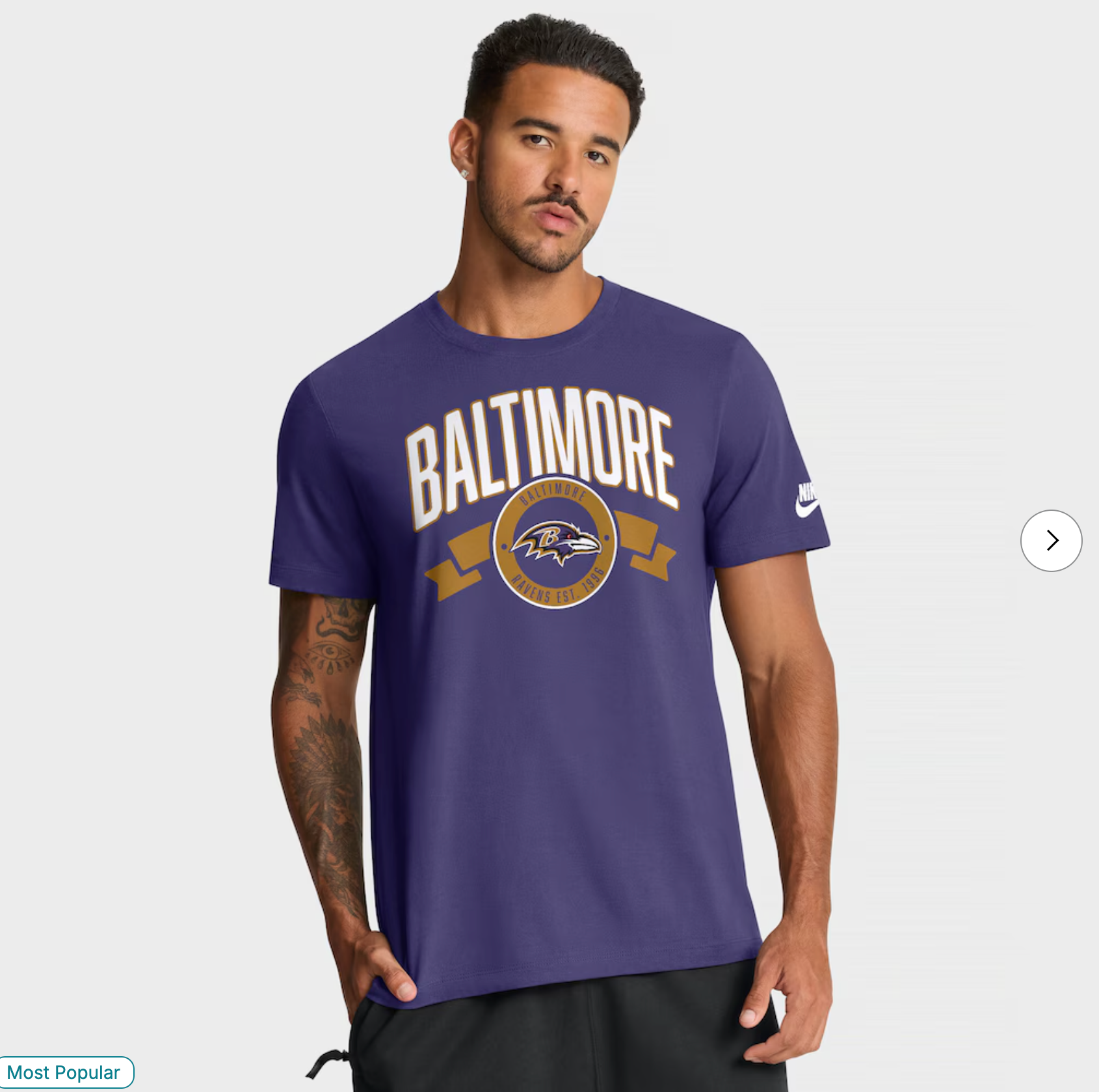 Baltimore Ravens Nike Rewind Front and Back Hit Essential T-Shirt - Purple