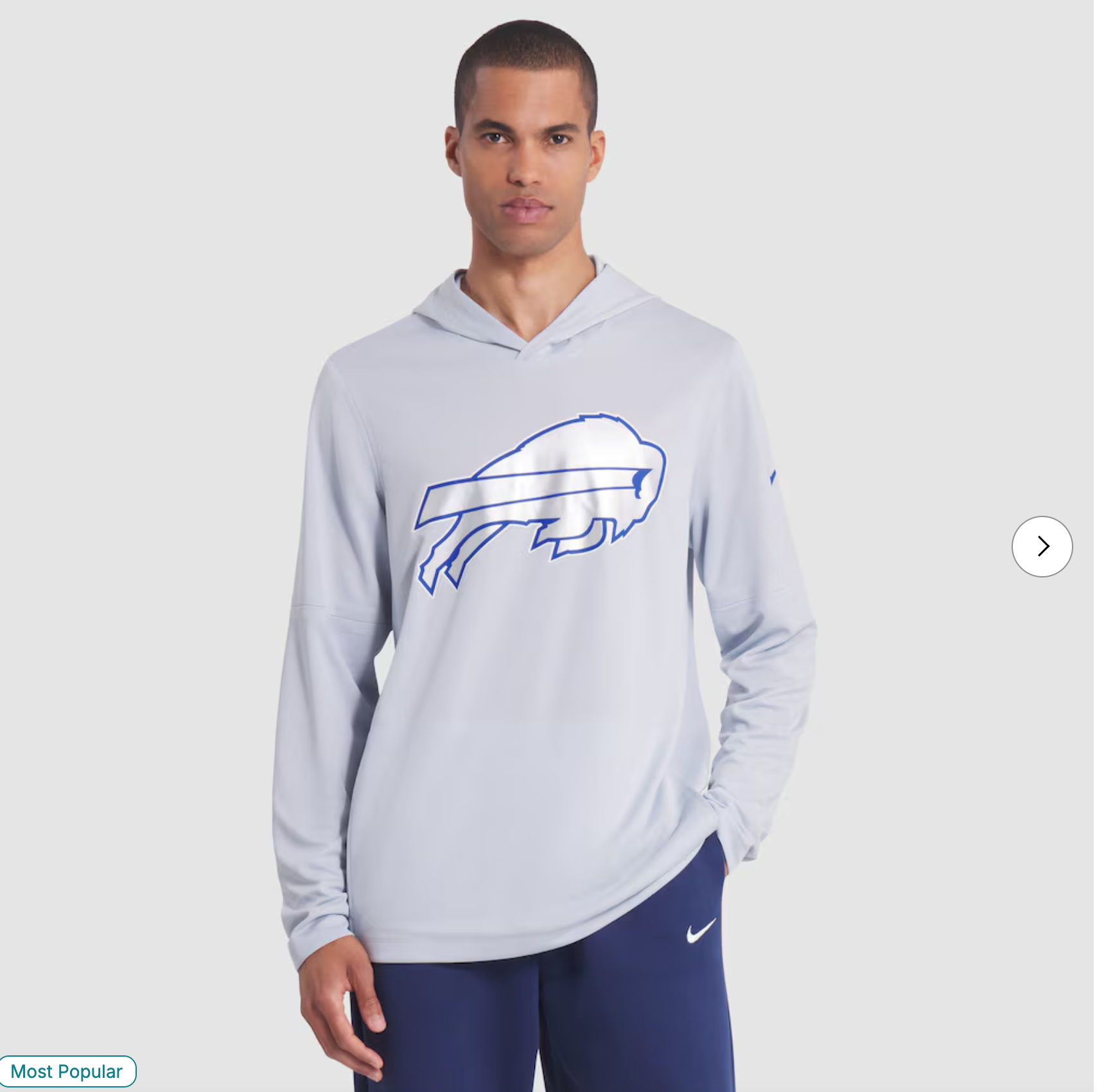 Buffalo Bills Nike 2025 Rivalries Collection Sideline Dri-FIT Long Sleeve Hoodie T-Shirt - Silver