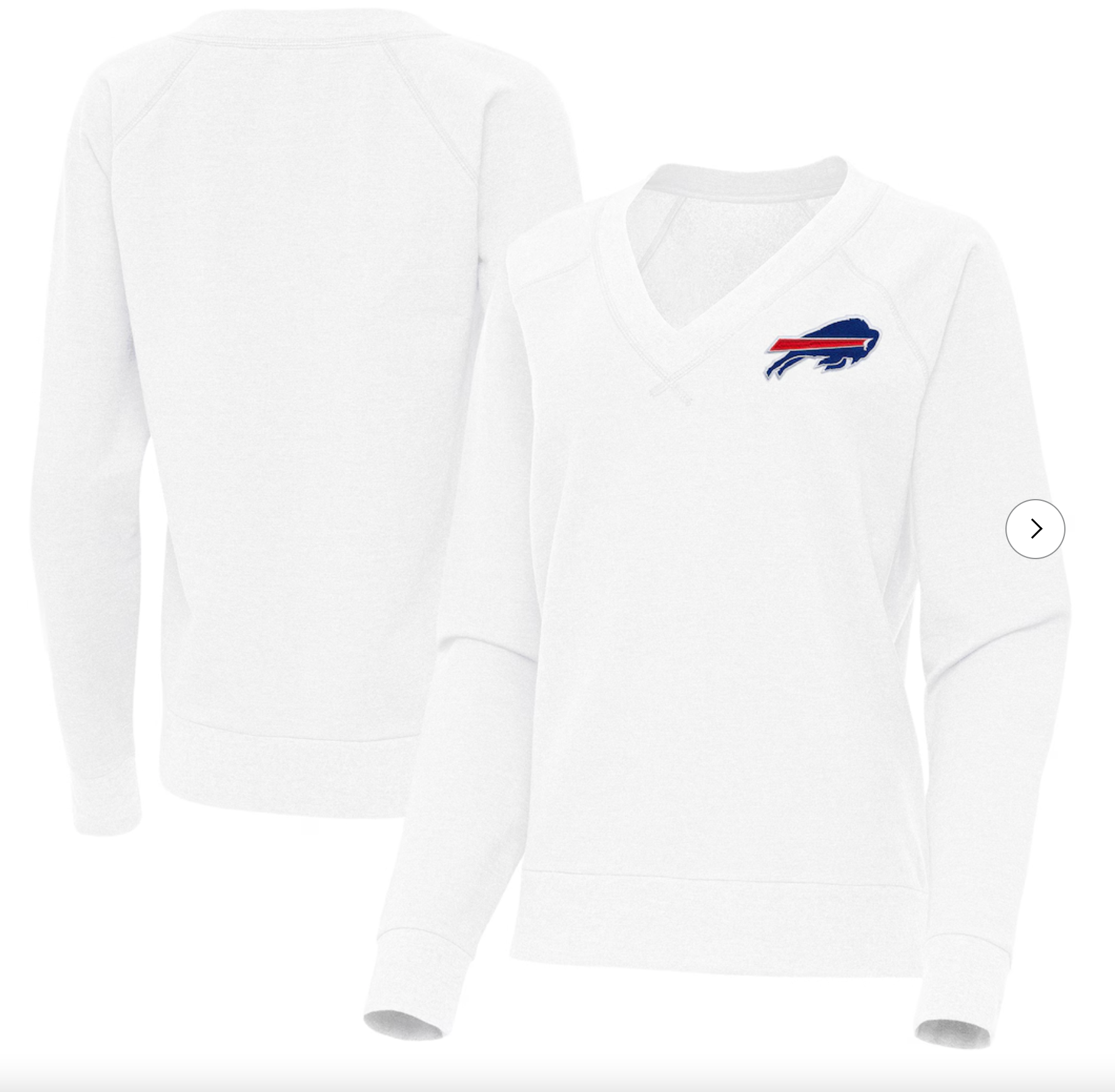 Buffalo Bills Antigua Women's Varsity Tri-Blend V-Neck Long Sleeve T-Shirt - White