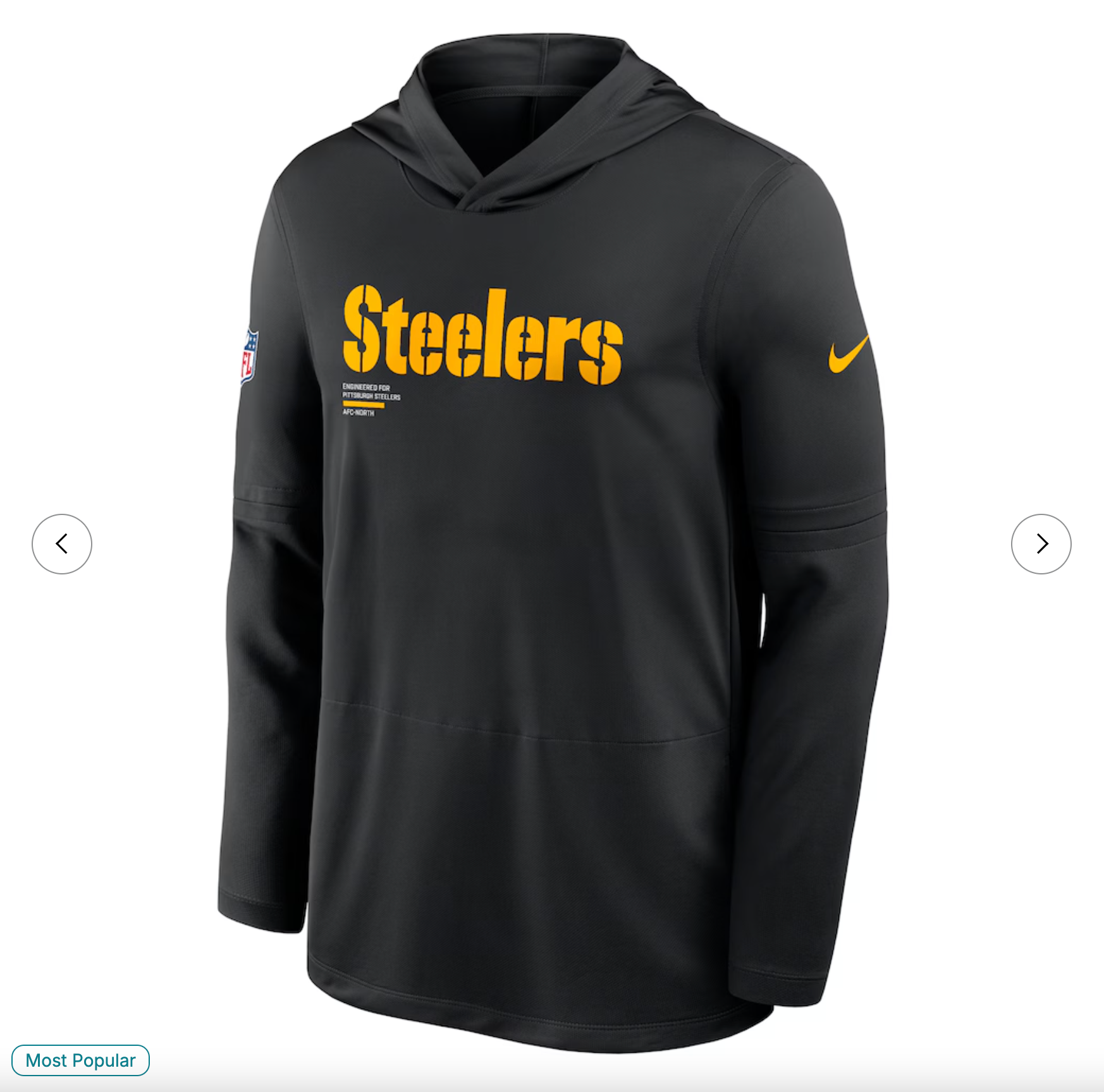 Pittsburgh Steelers Nike Sideline Pure Fury Performance Long Sleeve Hoodie T-Shirt - Black