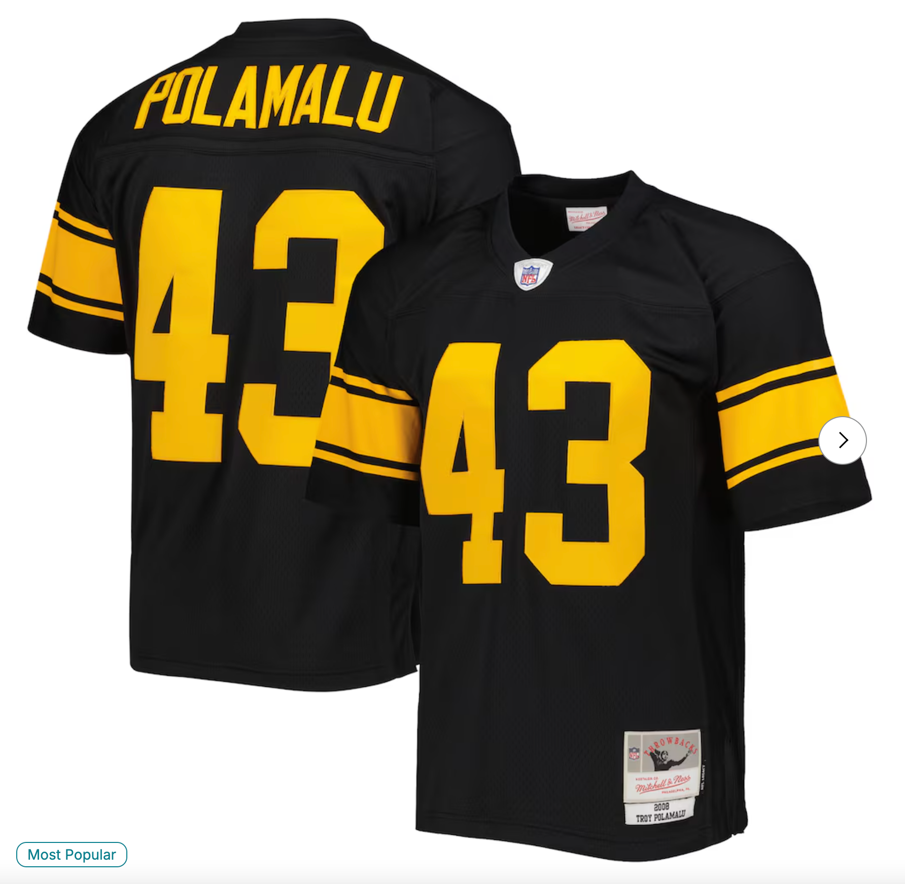 Troy Polamalu Pittsburgh Steelers Mitchell & Ness Legacy Replica Jersey - Black