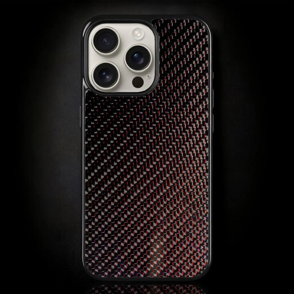 Real Carbon Fiber iPhone Case - Red